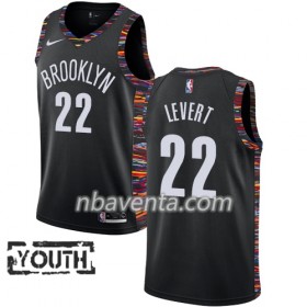 Camiseta Niños Brooklyn Nets Caris LeVert 22 2018-19 Nike City Edition Negro Swingman